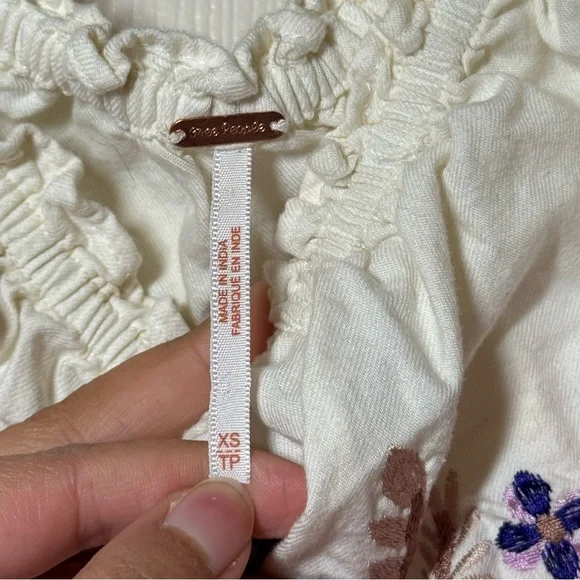 Free People White Floral Off-Shoulder Mini Dress - Picture 6 of 8